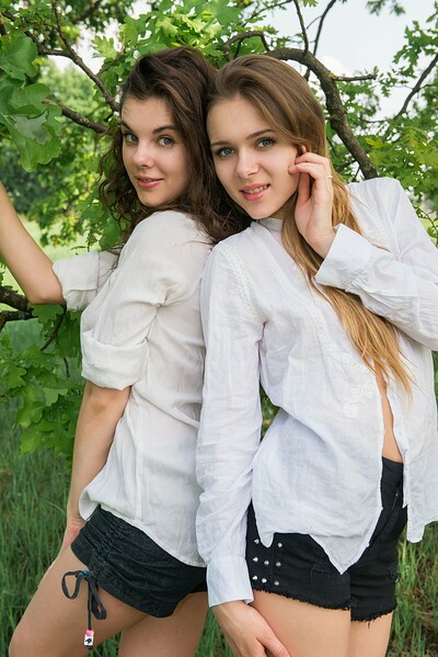 Katie A and Dakota A in Legger from Metart