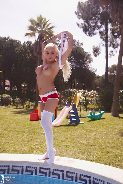Alex Adams in Soaked Sock Shenanigans from More Than Nylons