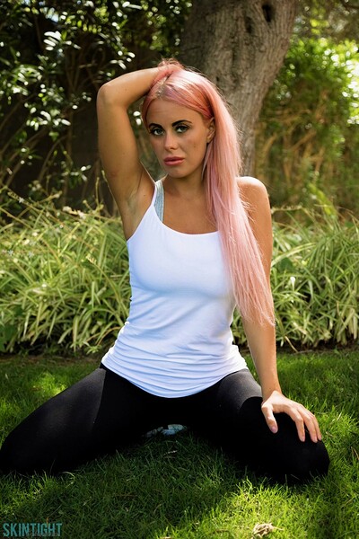 Laila in Fun On The Grass from Skintight Glamour