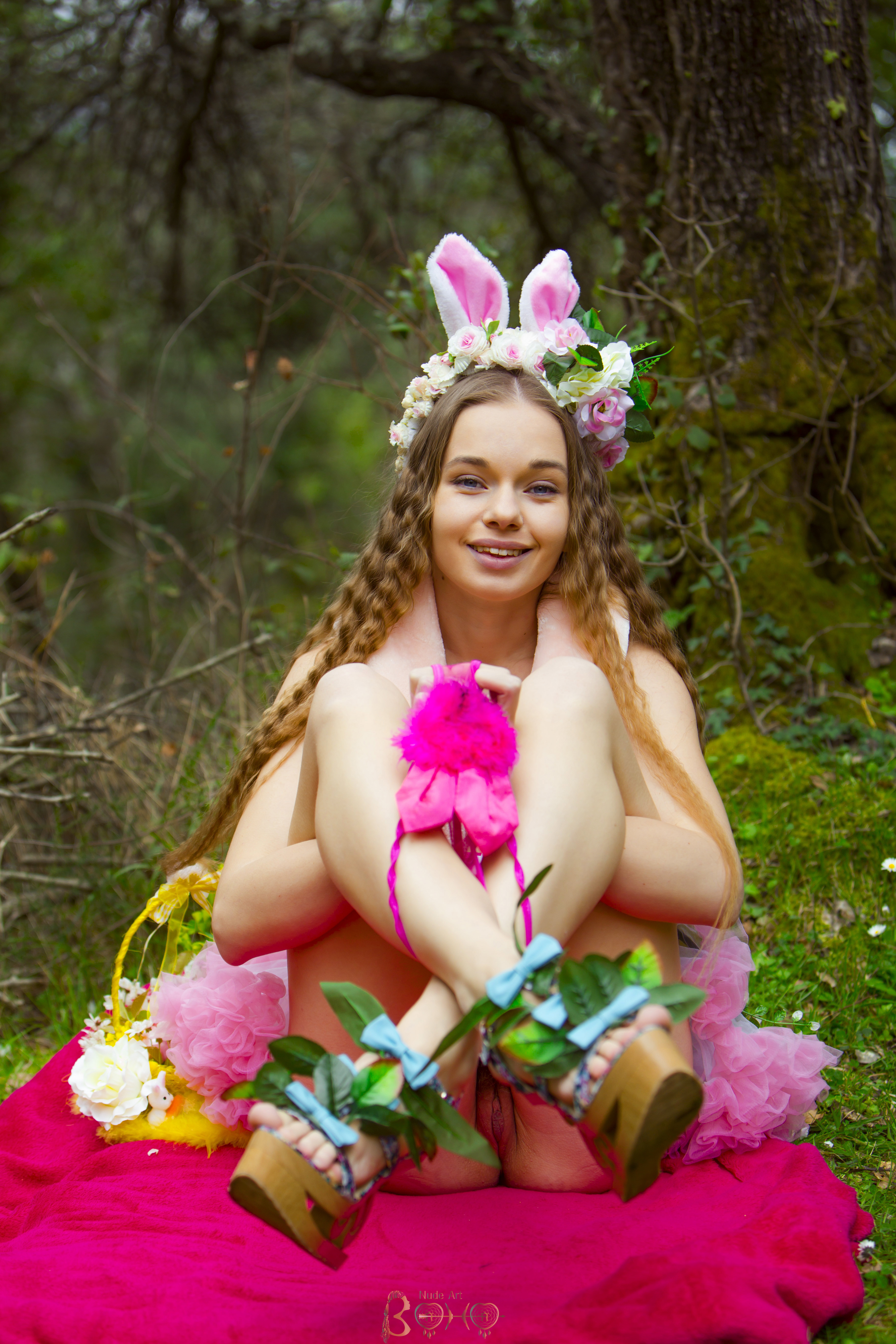 Milena Angel in Boho Nude Art set Lapin