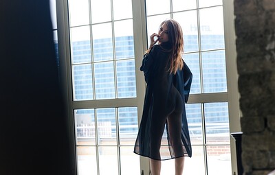 Caitlin McSwain in Caitlin McSwain Black Robe from This Years Model