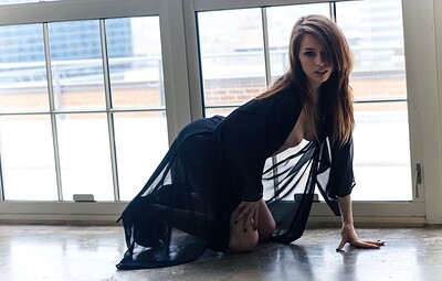 Caitlin McSwain in Caitlin McSwain Black Robe from This Years Model