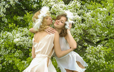 Electra U and Dorinda N in Dorinda Fairies in the Garden from Stunning 18