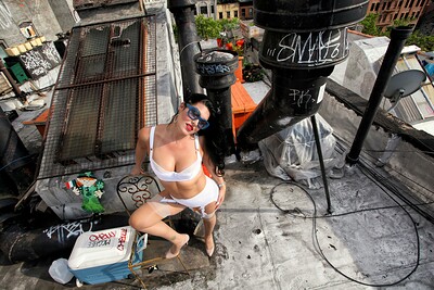 Cassandra in Rooftop Striptease from Crazy Babe