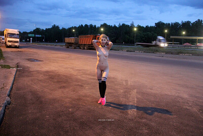 Eva in Roadside Cafe from Nude In Russia