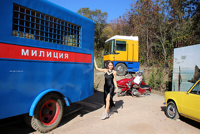 Vlada in GAZ 51 Militsya Prison truck from Nude In Russia
