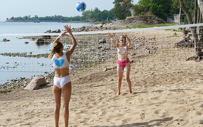 Olivia Trunk and Skye Wood in Beach Volleyball 1 from Club Sweethearts