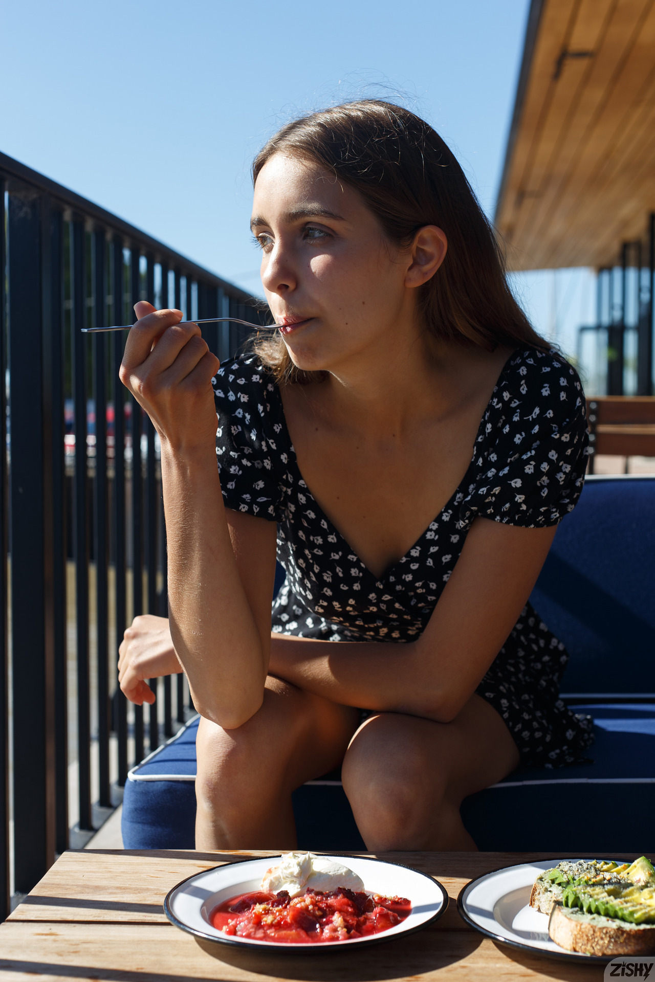 Zoe Aguilar in Zishy set The Blank Show
