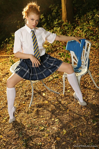 Scarlett Foxett in College Uniform Knee High Socks from Only Tease