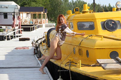 Lera S in Yellow Boat from Nude In Russia