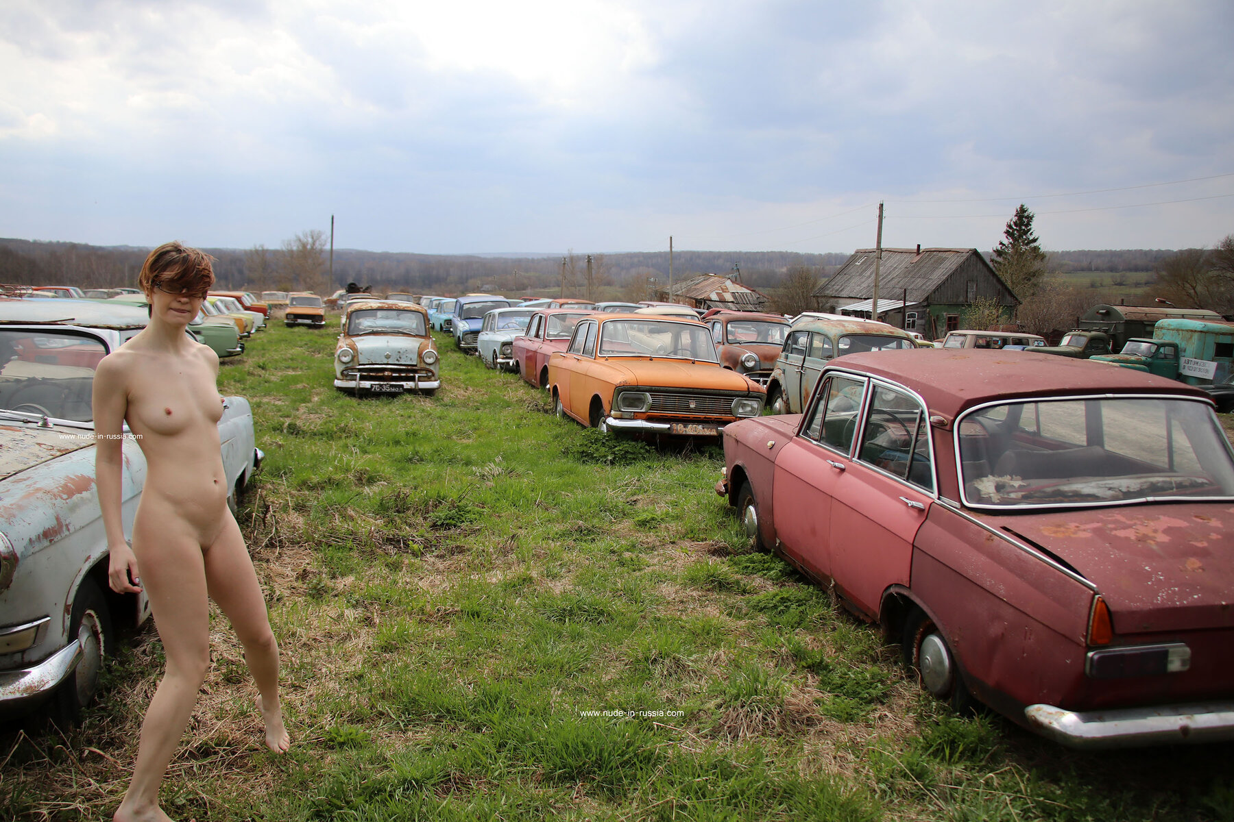 Atisha in Nude In Russia set Soviet Cars Museum-2808981