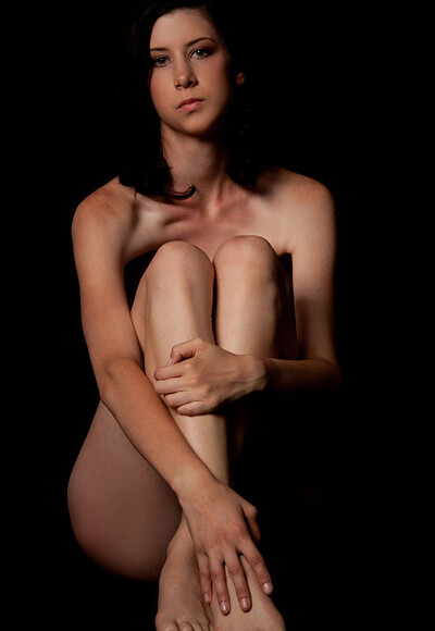 Lovely and shy black hair babe Natalia seductively exposed her amazing slender body with ample round bottom