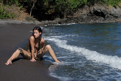 Melisa Mendini in Sable Noir from Louis de Mirabert