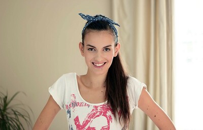 Nikola in Pretty brunette teen masturbates from Beauty Angels