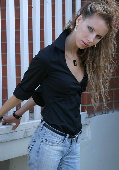 Cameron in Black blouse from 18 Magazine