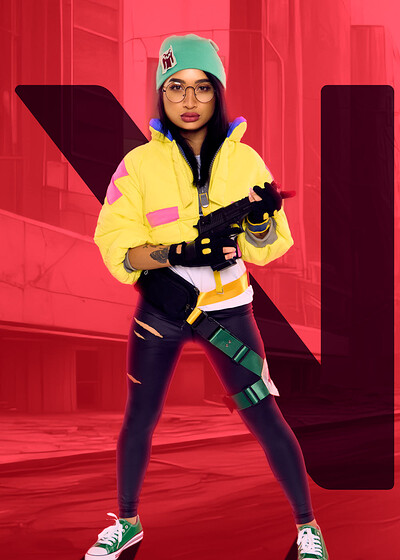 Avery Black in Valorant Killjoy from VR Cosplay X