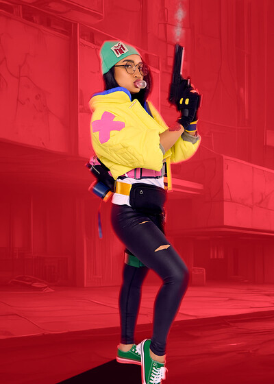 Avery Black in Valorant Killjoy from VR Cosplay X