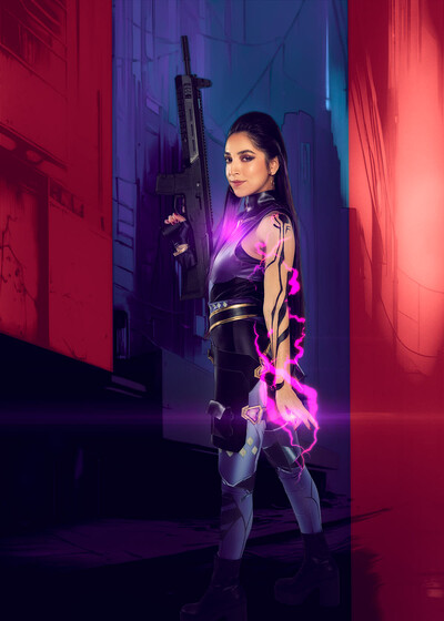 Madison Wilde in Valorant Reyna from VR Cosplay X