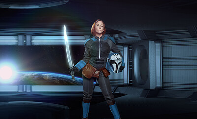 Sophia Locke in The Mandalorian Bo Katan from VR Cosplay X