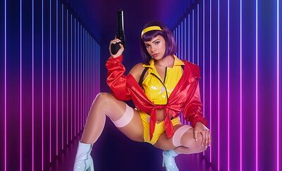 Violet Starr in Cowboy Bebop Faye Valentine from VR Cosplay X