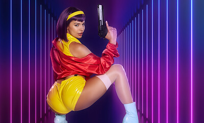Violet Starr in Cowboy Bebop Faye Valentine from VR Cosplay X