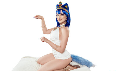 Jewelz Blu in Animal Crossing Ankha from VR Cosplay X