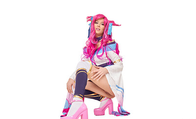 Eyla Moore in League Of Legends Ahri Spirit Blossom from VR Cosplay X