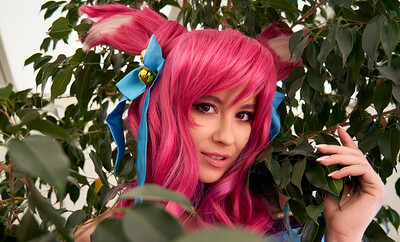 Eyla Moore in League Of Legends Ahri Spirit Blossom from VR Cosplay X