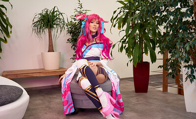 Eyla Moore in League Of Legends Ahri Spirit Blossom from VR Cosplay X