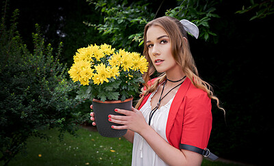 Alexis Crystal in Final Fantasy Aerith Gainsborough from VR Cosplay X