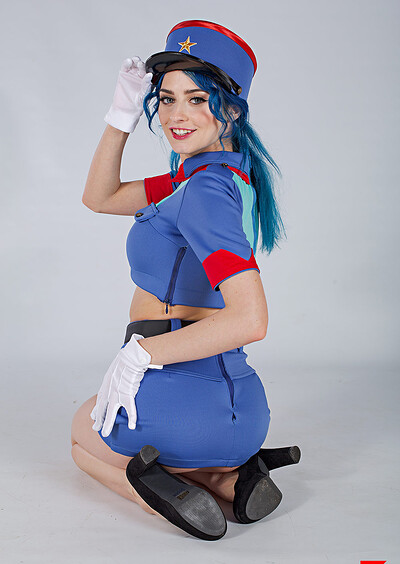 Jewelz Blu in VR Cosplay X set Pokemon Officer Jennifer