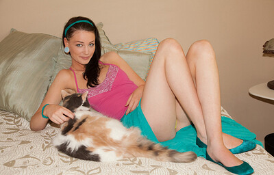 Kelly Lamprin in Trouble With Cats from Zishy