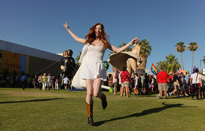 Emily Archer in Palm Springer from Zishy