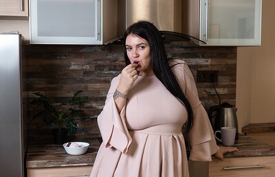 Adele in Adele strips naked on her white table from We Are Hairy