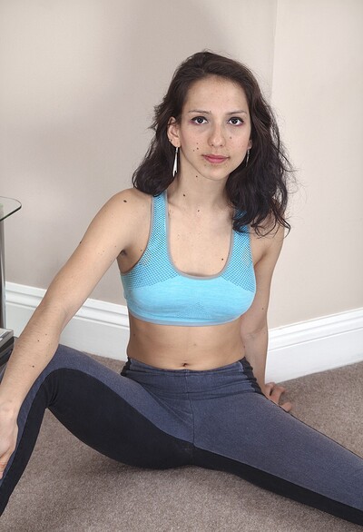 Rosa in Rosa poses in her blue top during her workout from We Are Hairy