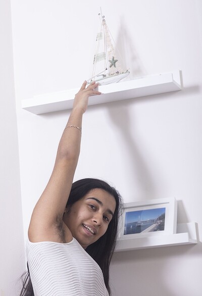 Amira Roshane in Amira Roshane strips naked on a boat from We Are Hairy