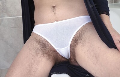 Bubsy Lou in Bubsy Lou strips naked in her white bathroom from We Are Hairy