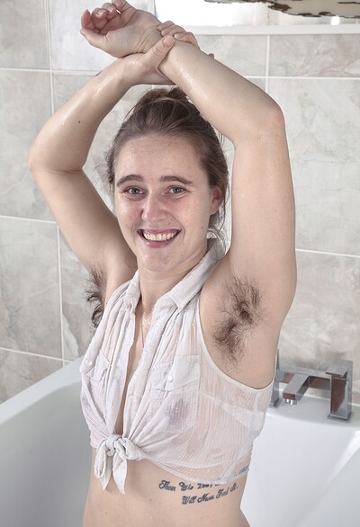 Bubsy Lou in Bubsy Lou strips naked in her white bathroom from We Are Hairy