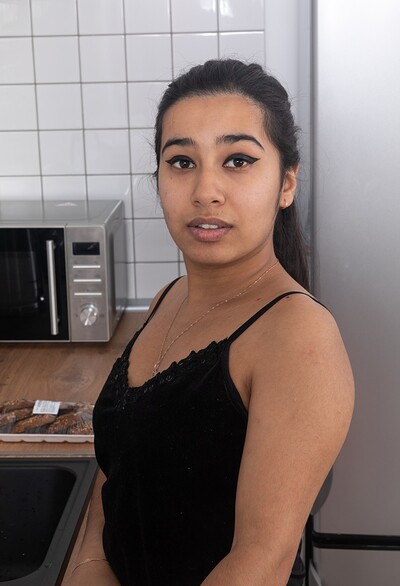 Amira Roshane in Amira Roshane masturbates after having a cookie from We Are Hairy