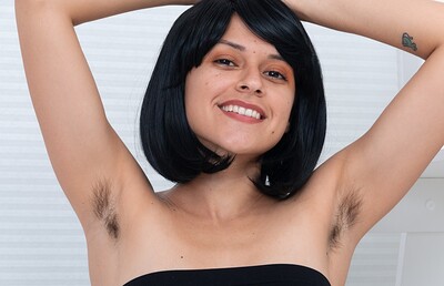 Andy Moon in Andy Moon shows off her sexy black top from We Are Hairy