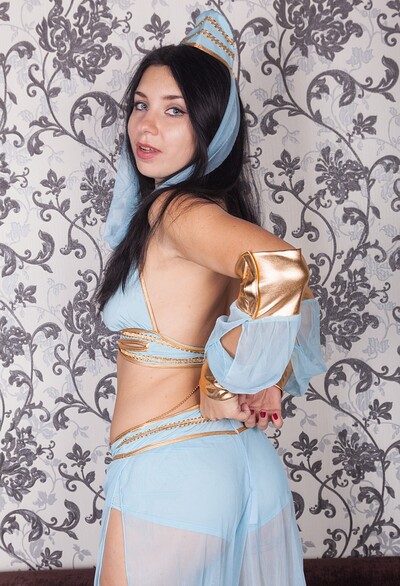Tanita in Tanita strips naked in her belly dancer uniform from We Are Hairy