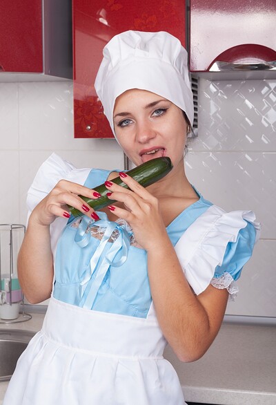 Tanita in Tanita strips naked while in her kitchen from We Are Hairy
