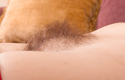 Naomi in Naomi strips naked showing her red lingerie from We Are Hairy