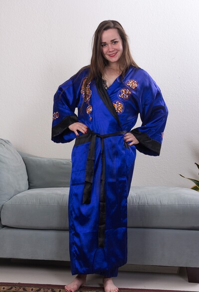 Kelly Morgan in Kelly Morgan strips off her silk robe today from We Are Hairy
