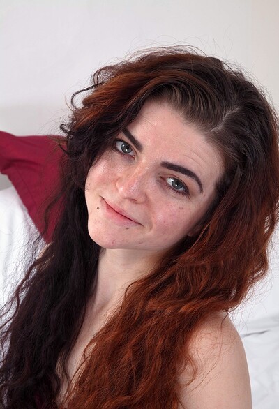 Scarlet Contemptress in Scarlet Contemptress strips nude in her bedroom from We Are Hairy