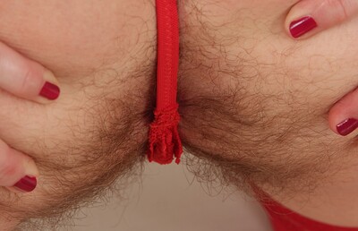 Eden in Erin Eden in sexy red lingerie from We Are Hairy