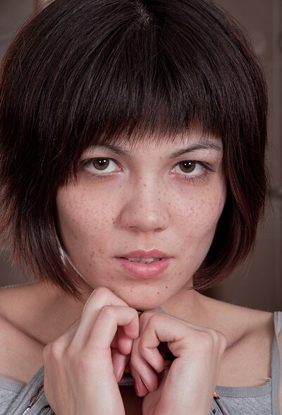 Sasha M in Sasha M oils up her perky body from We Are Hairy