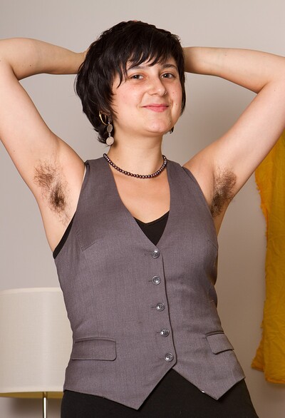 Sarah S in Sarah S finger bangs her furry bush from We Are Hairy