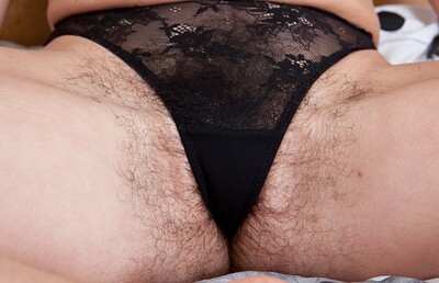 Eva in Eva pinches her pink puffy nipples from We Are Hairy