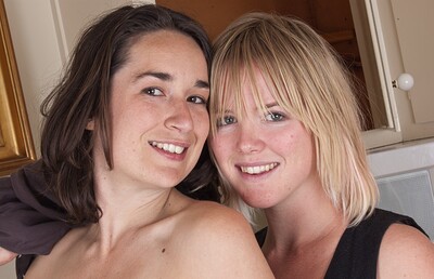 Eve Kisa and Penelope in Penelope and Eve Kisa have sex in the kitchen from We Are Hairy